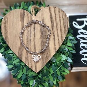 Sparkle Black Silver Ribbon Bracelet